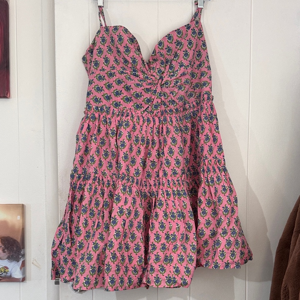 Chic Pink Floral Mini Dress boho summer flowy comfortable resort wear vacation